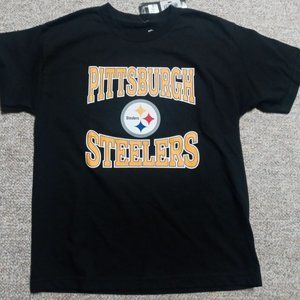NFL Team Youth T-shirt Black Pittsburgh Steelers Football Cotton Size XL(18-20)